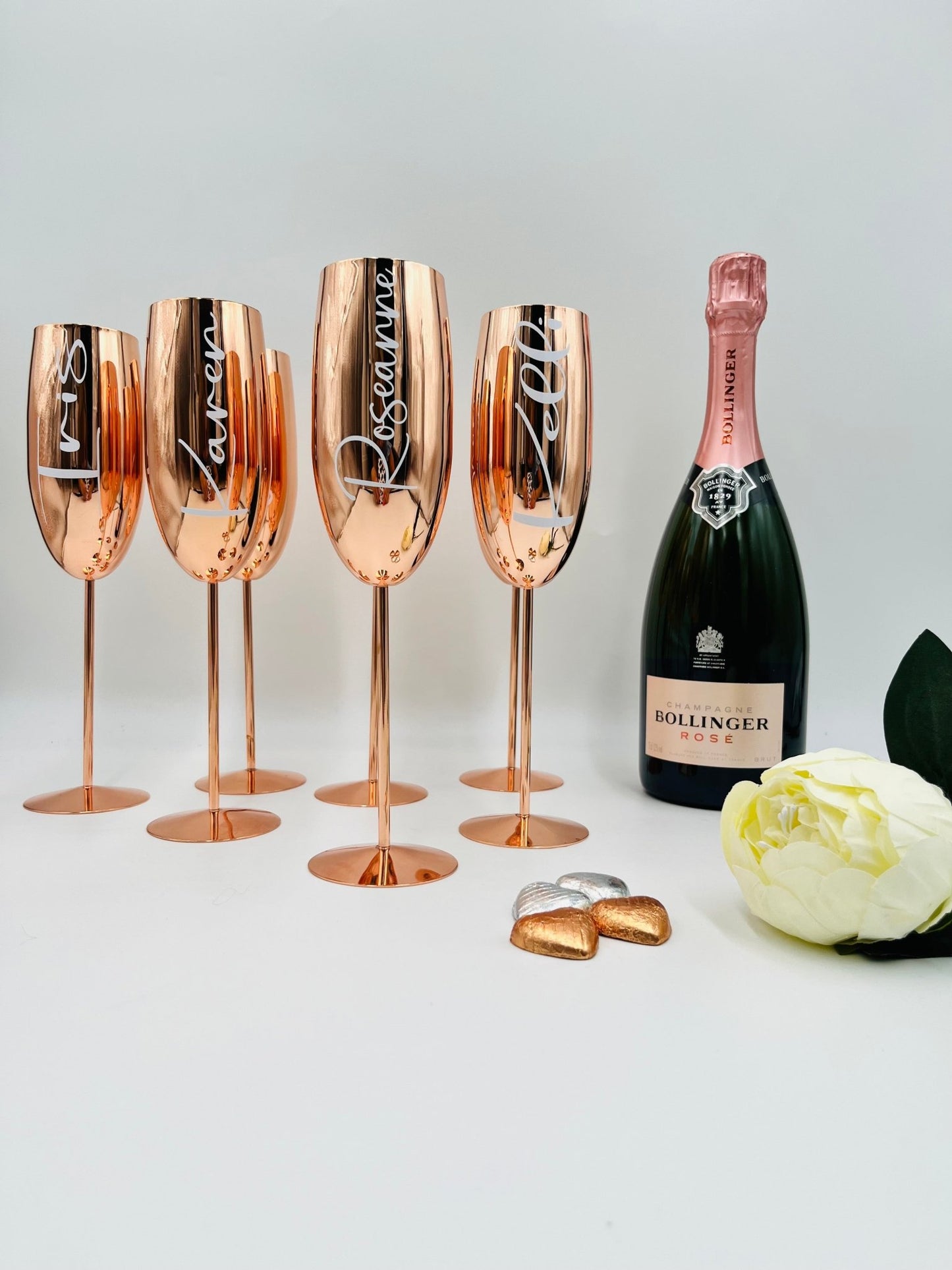 Personalised Stainless Steel Champagne Flutes - sweetassistant