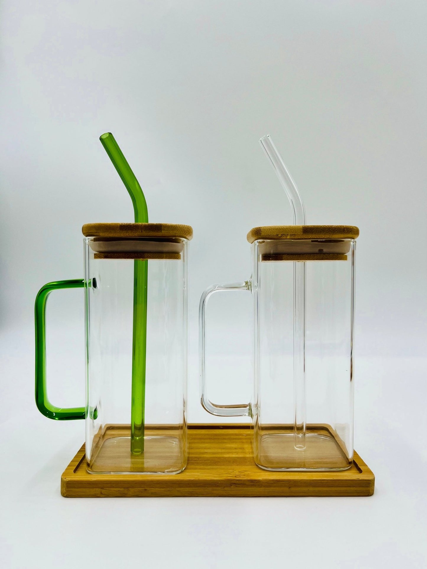 Square Glass Bamboo Cups - sweetassistant