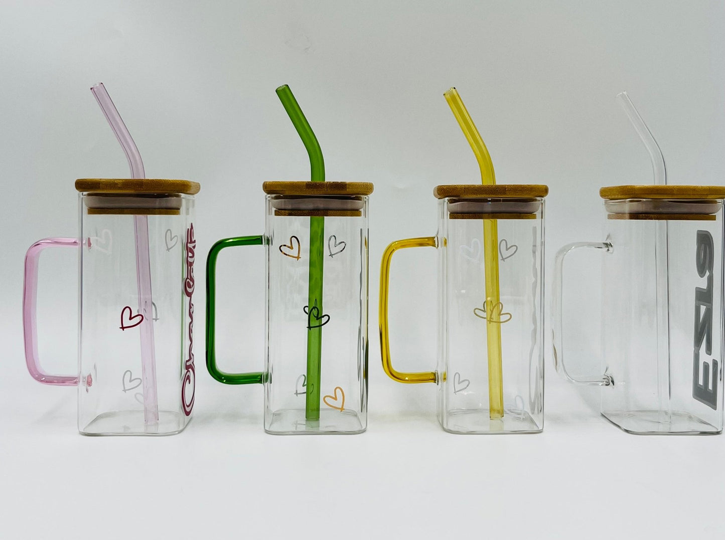 Square Glass Bamboo Cups - sweetassistant