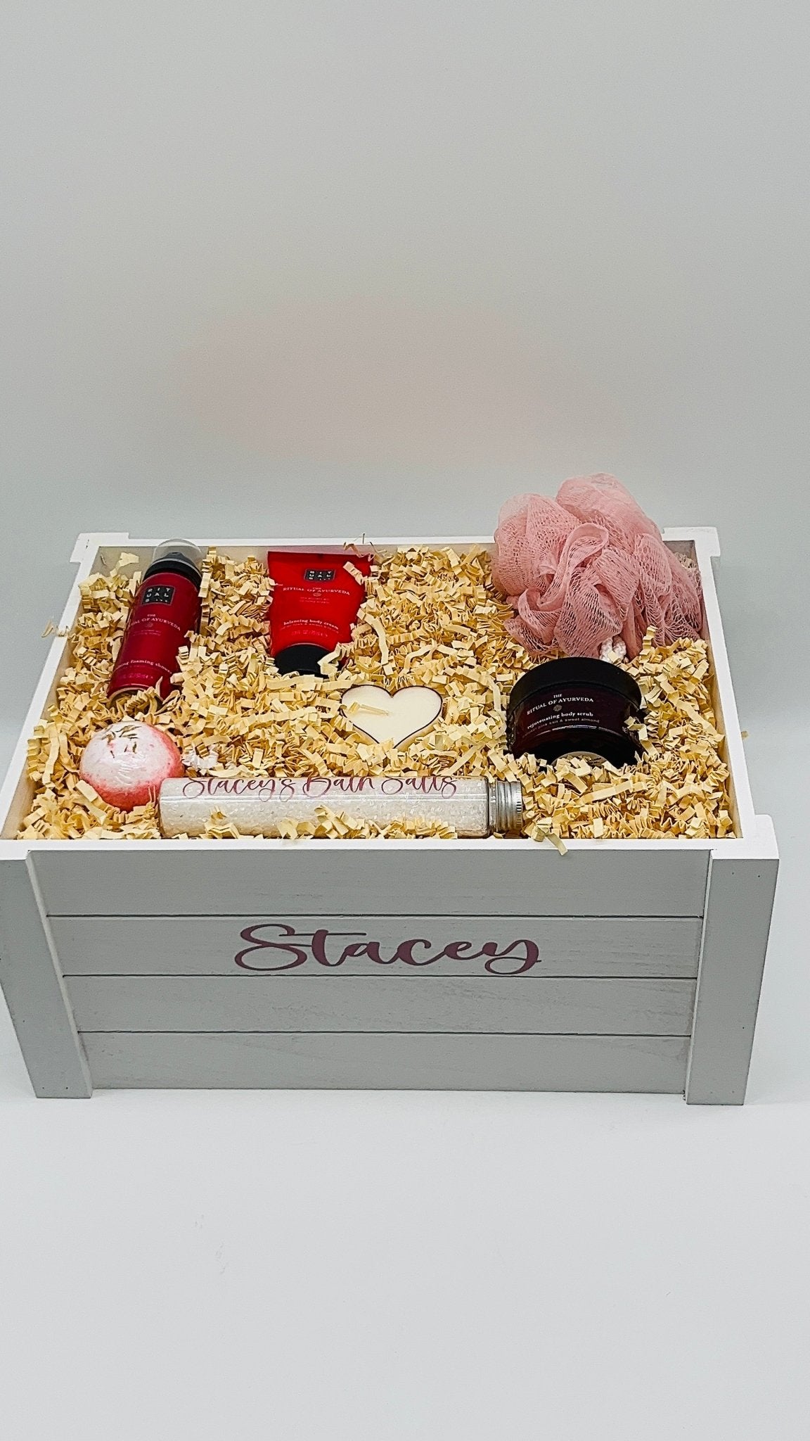 Personalised Wooden Crate Pamper Gift
