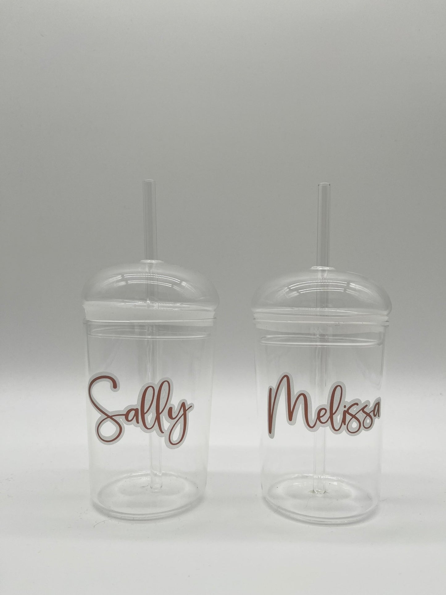 Dome lid glass tumblers
