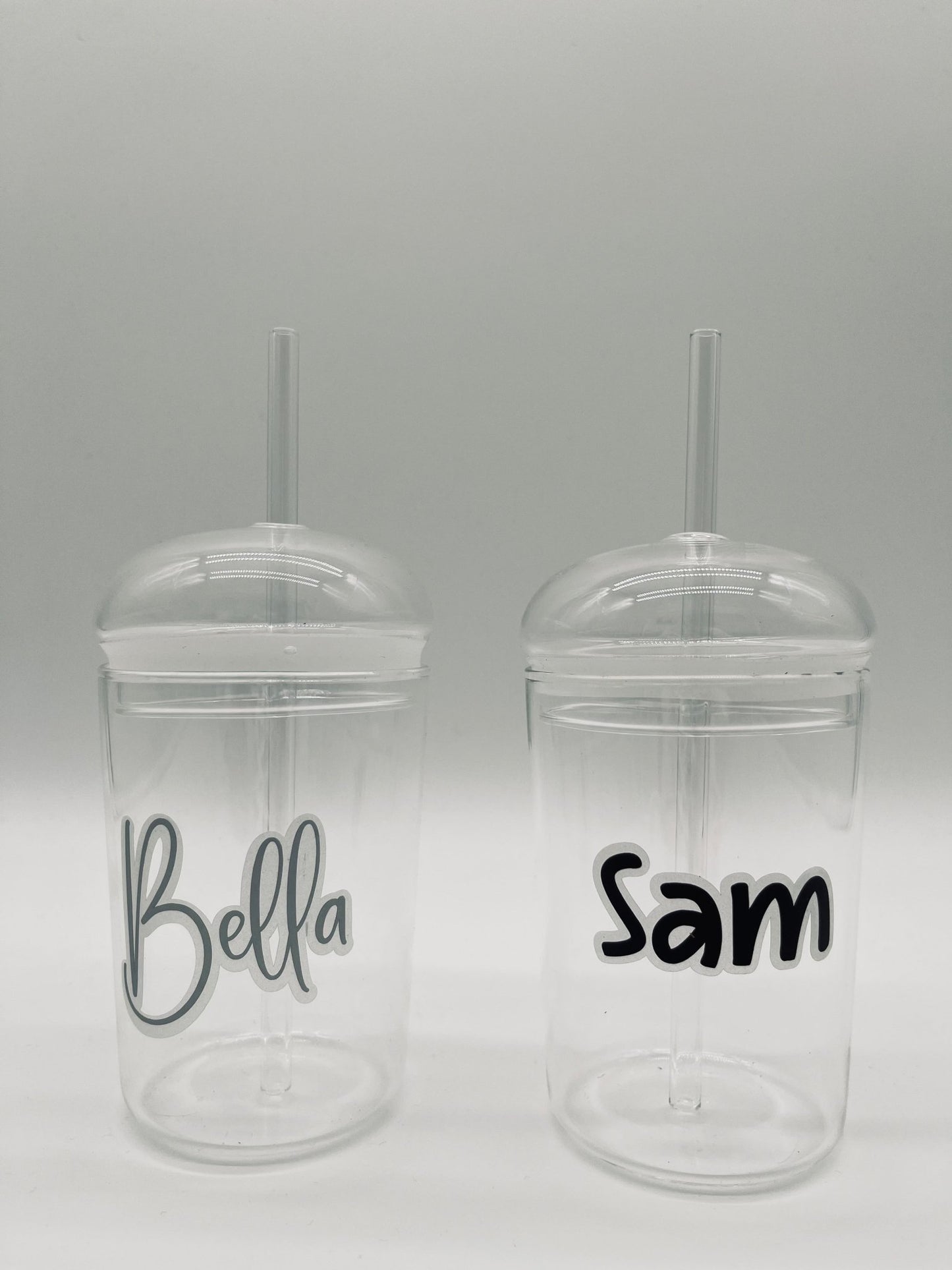 Dome lid glass tumblers