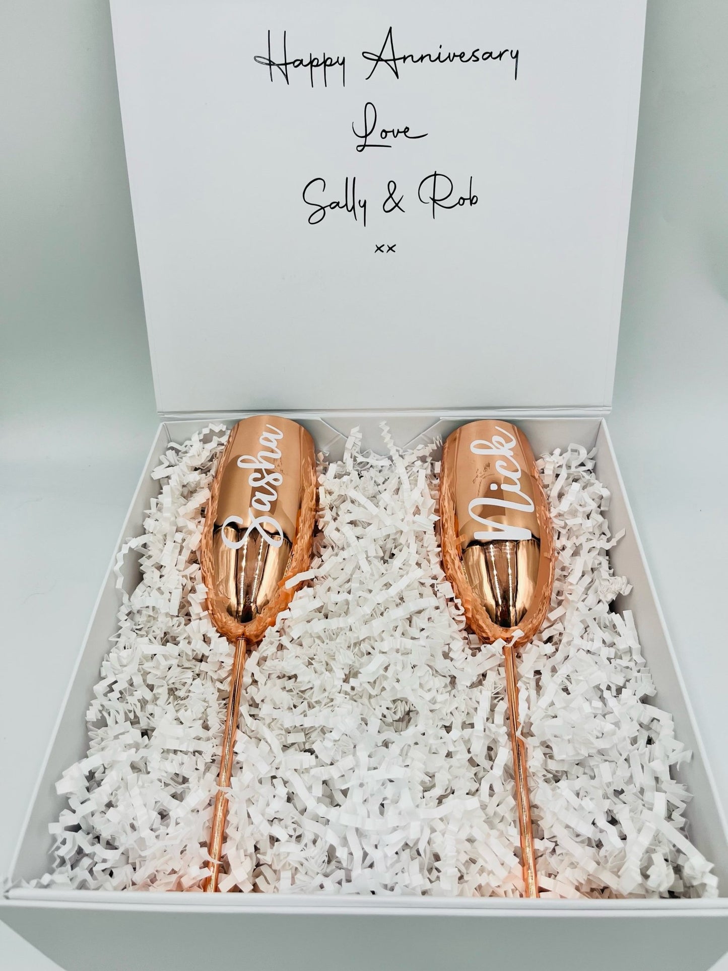 Personalised Stainless Steel Champagne Flutes - sweetassistant