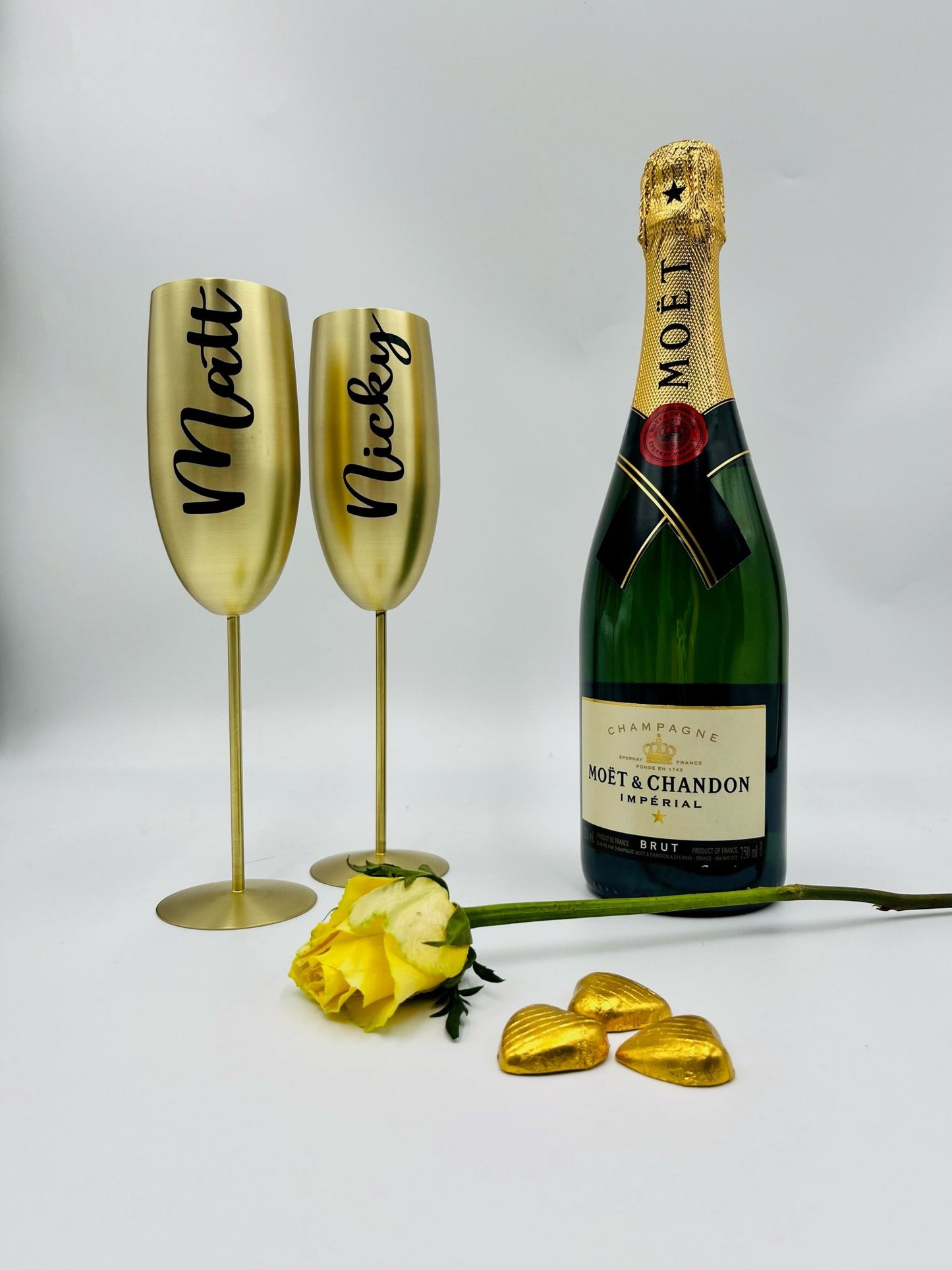 Personalised Stainless Steel Champagne Flutes - sweetassistant