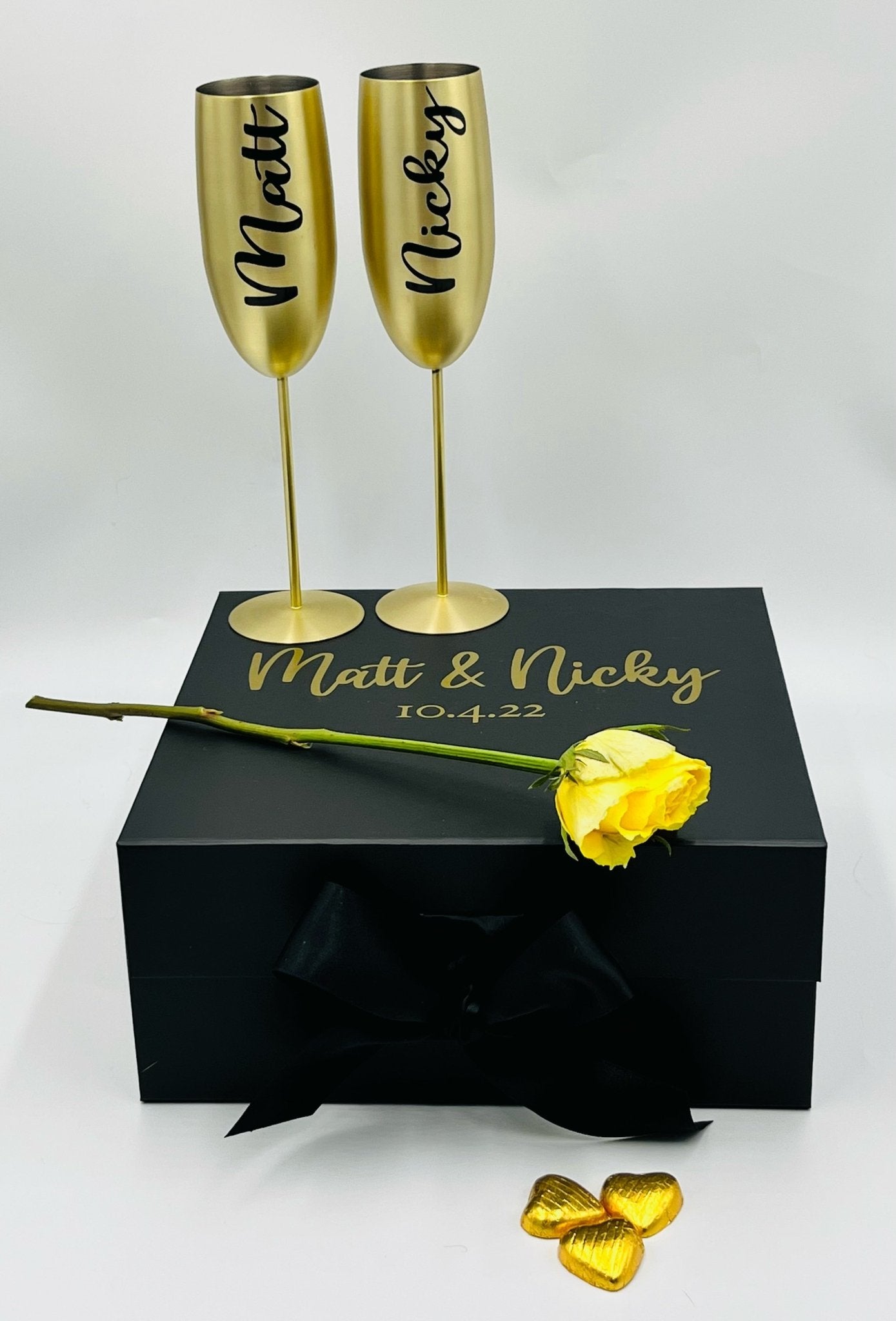 Personalised Stainless Steel Champagne Flutes - sweetassistant