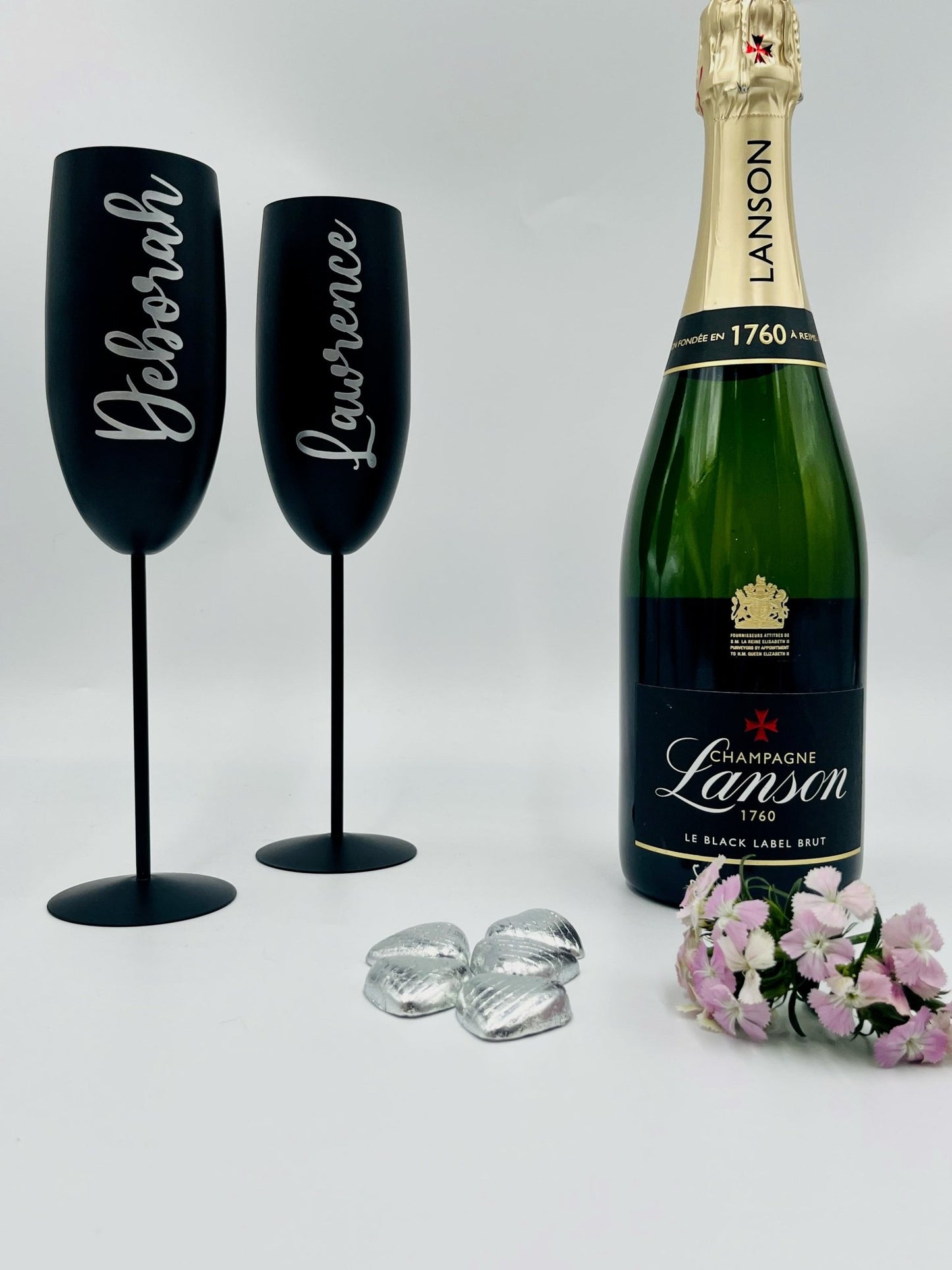 Personalised Stainless Steel Champagne Flutes - sweetassistant