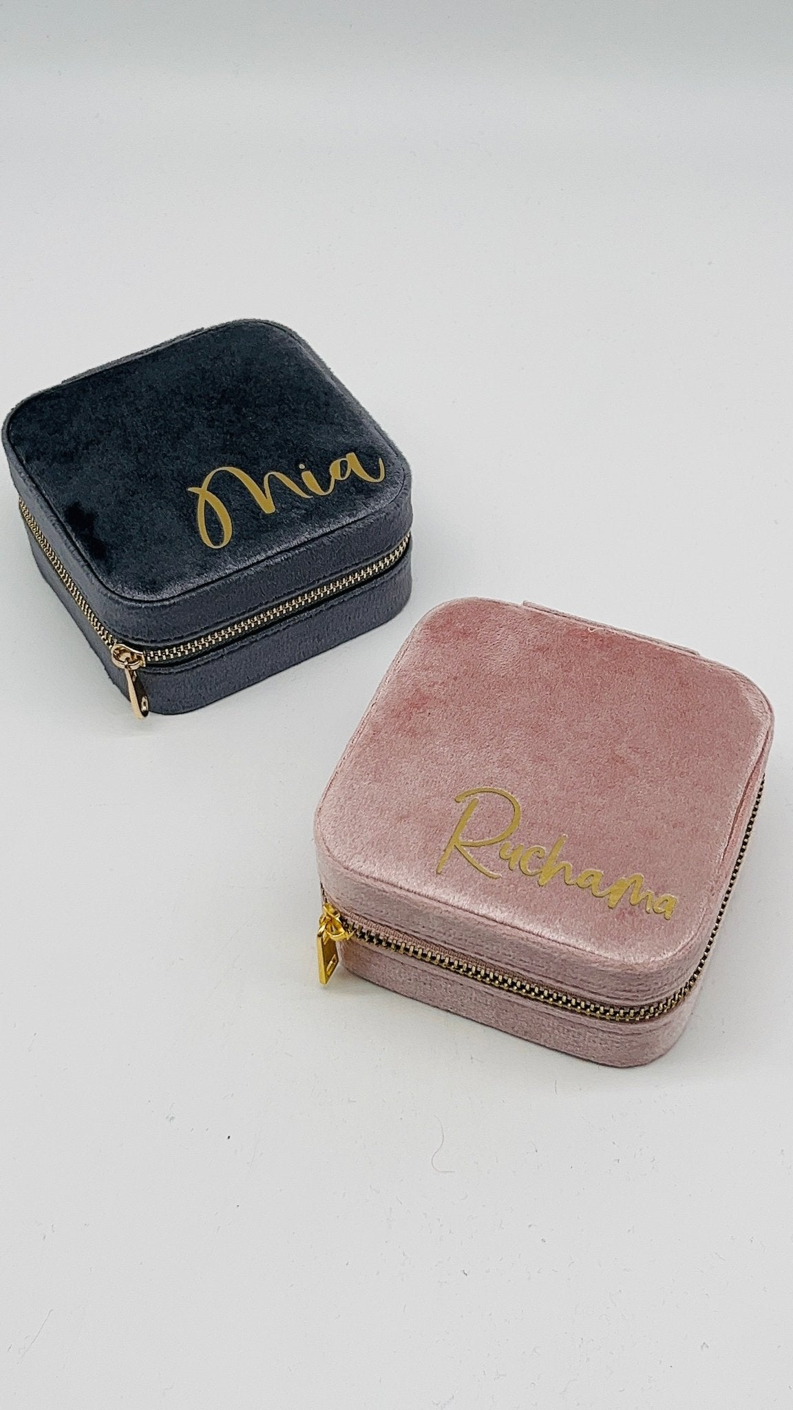 personalised velvet travel jewellery case - sweetassistant gifts