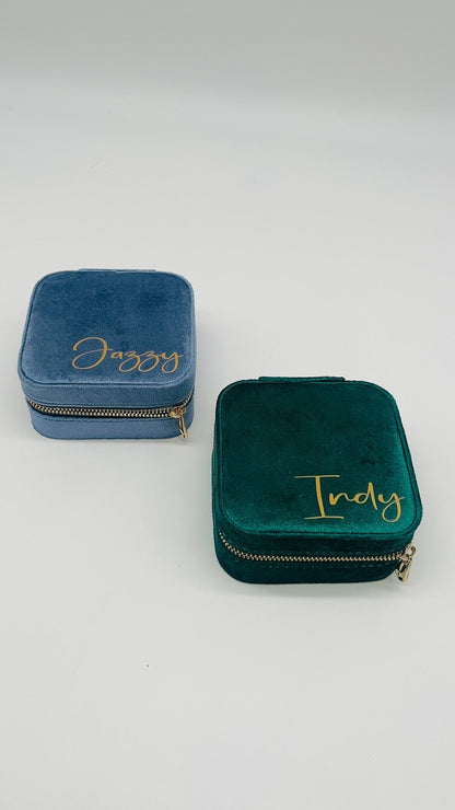 Personalised Velvet Travel Jewellery Case