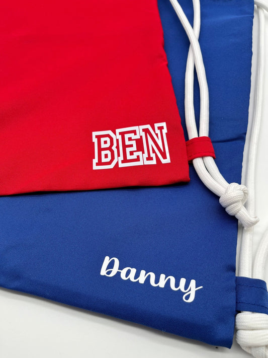Personalised side zip drawstring bag - sweetassistant