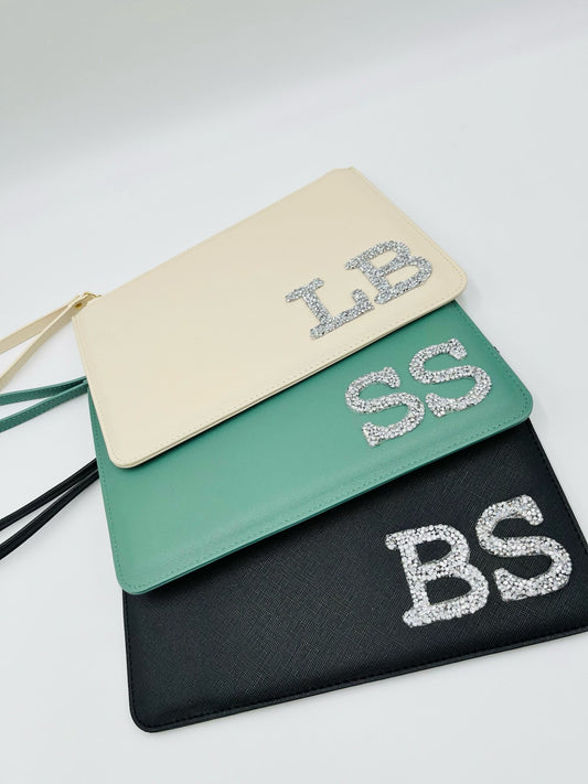 personalised clutch bag