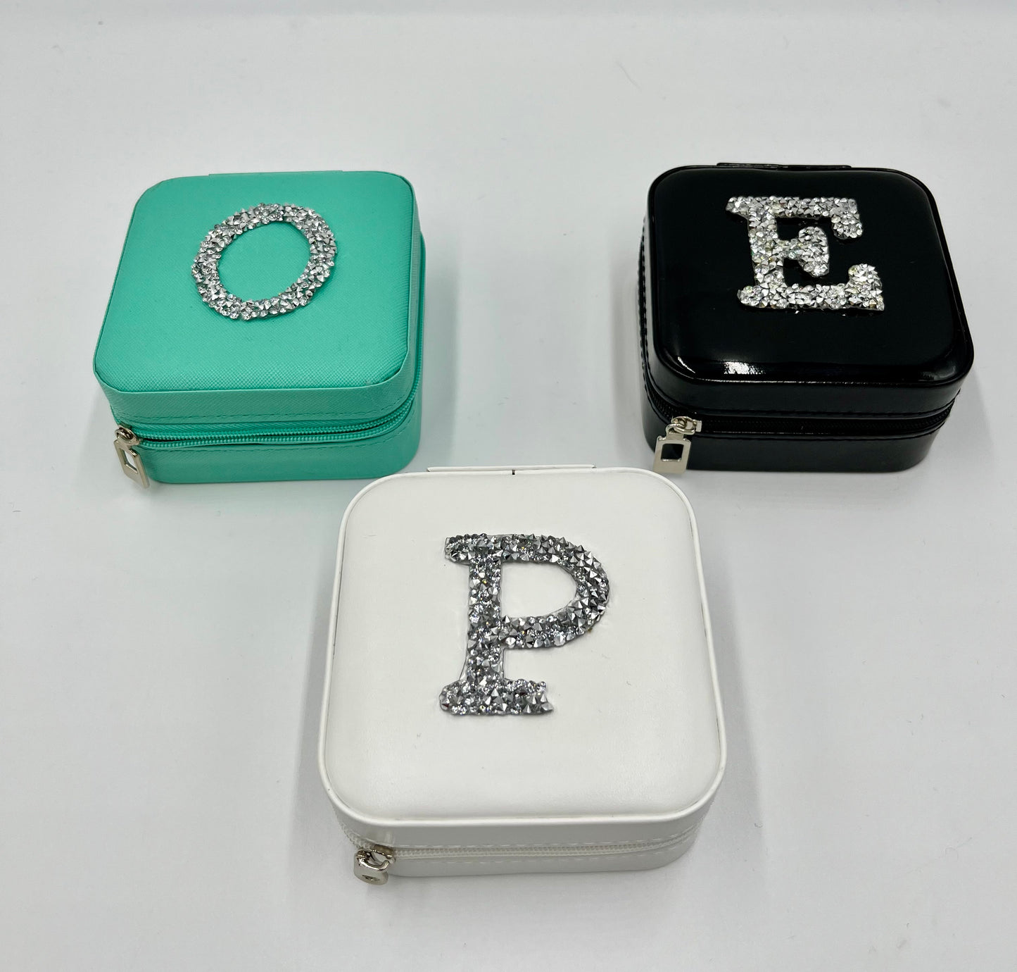 Travel/Mini Jewellery box - Rhinestone Letter Personalisation