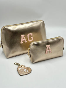 Boutique Accessory Bags - Gold Trim Glitter Letter - Large