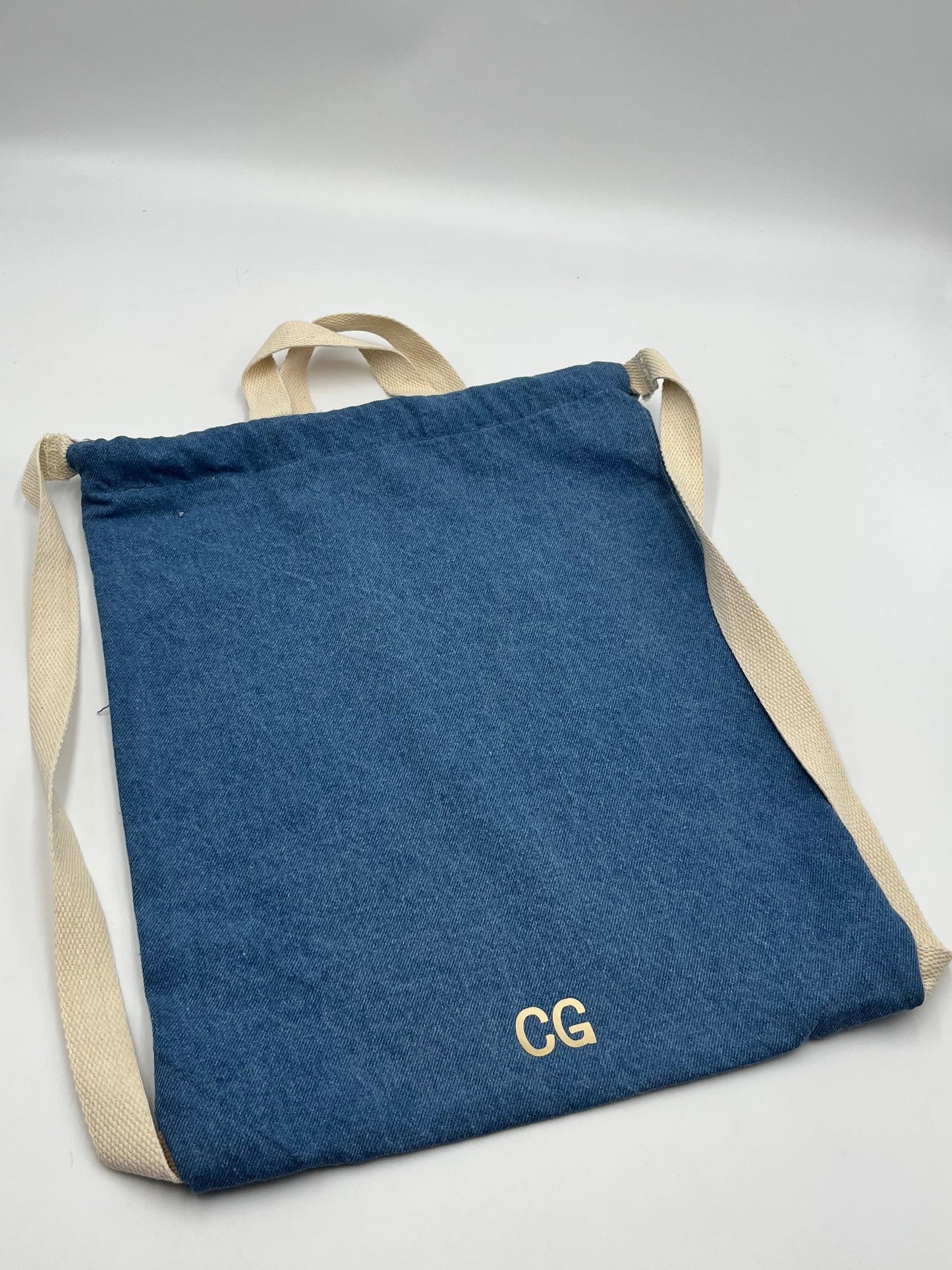 Personalised Denim Drawstring Bag