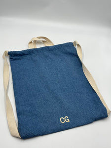 Denim Drawstring Bag