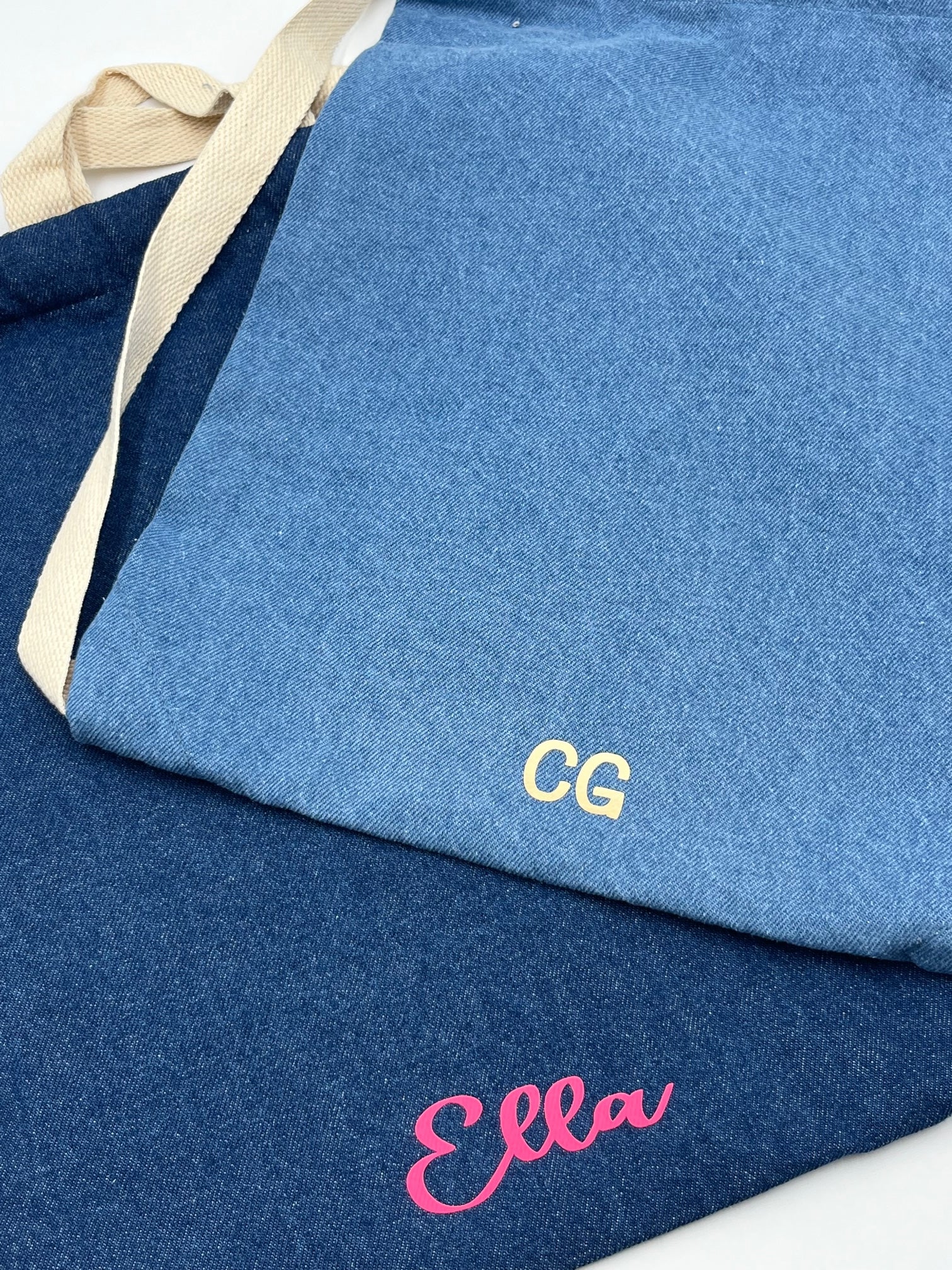 Denim Drawstring Bag