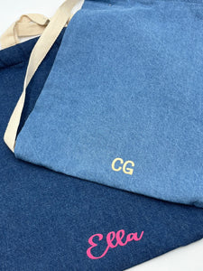 Denim Drawstring Bag