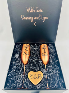 Personalised Stainless Steel Champagne Flutes