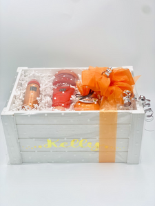 Personalised White Wooden Crate Pamper Hampers - Large