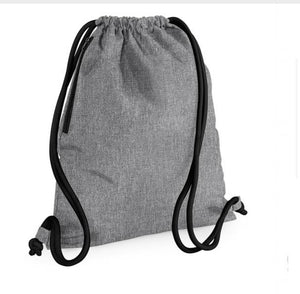 Personalised side zip drawstring bag