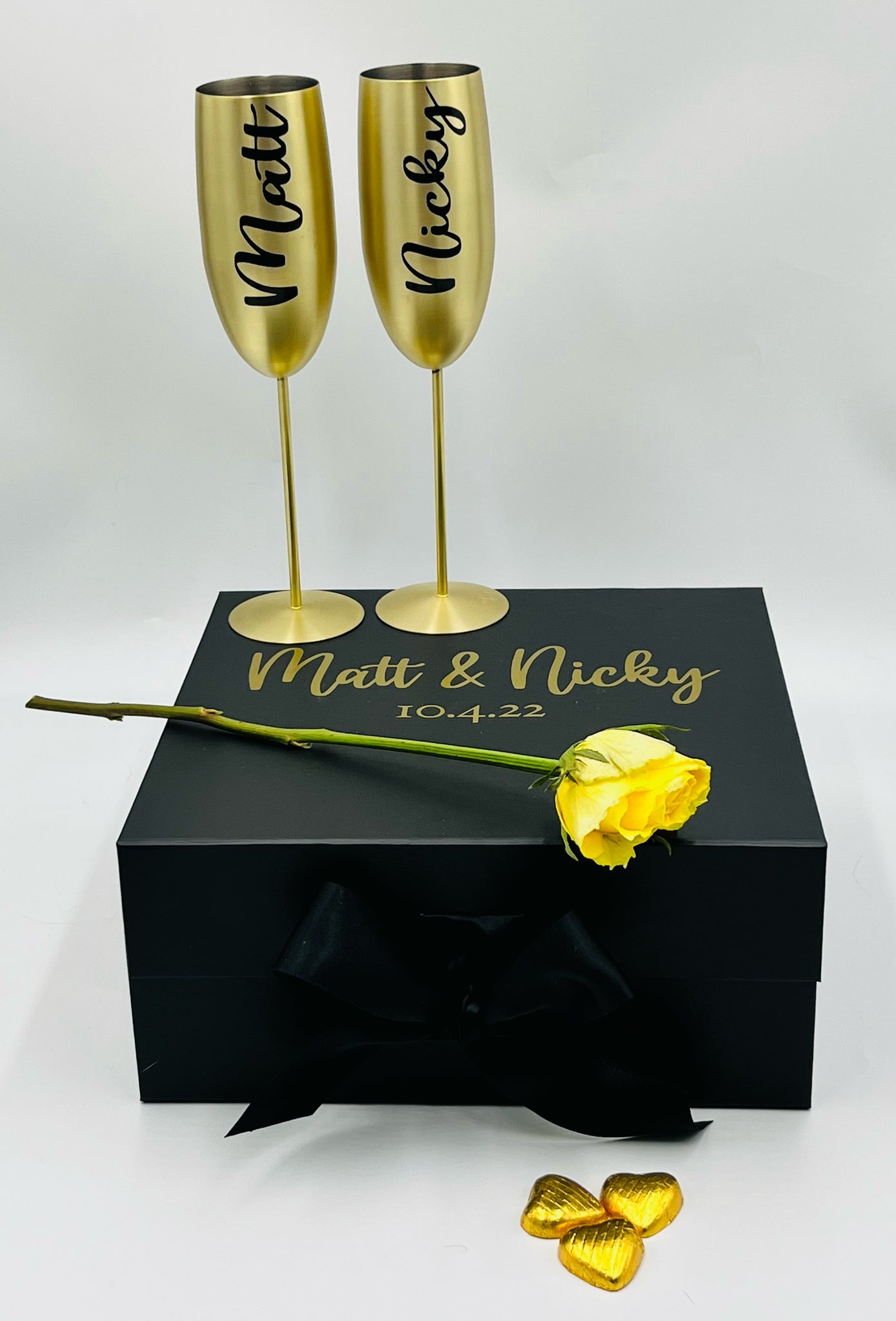 Personalised Stainless Steel Champagne Flutes