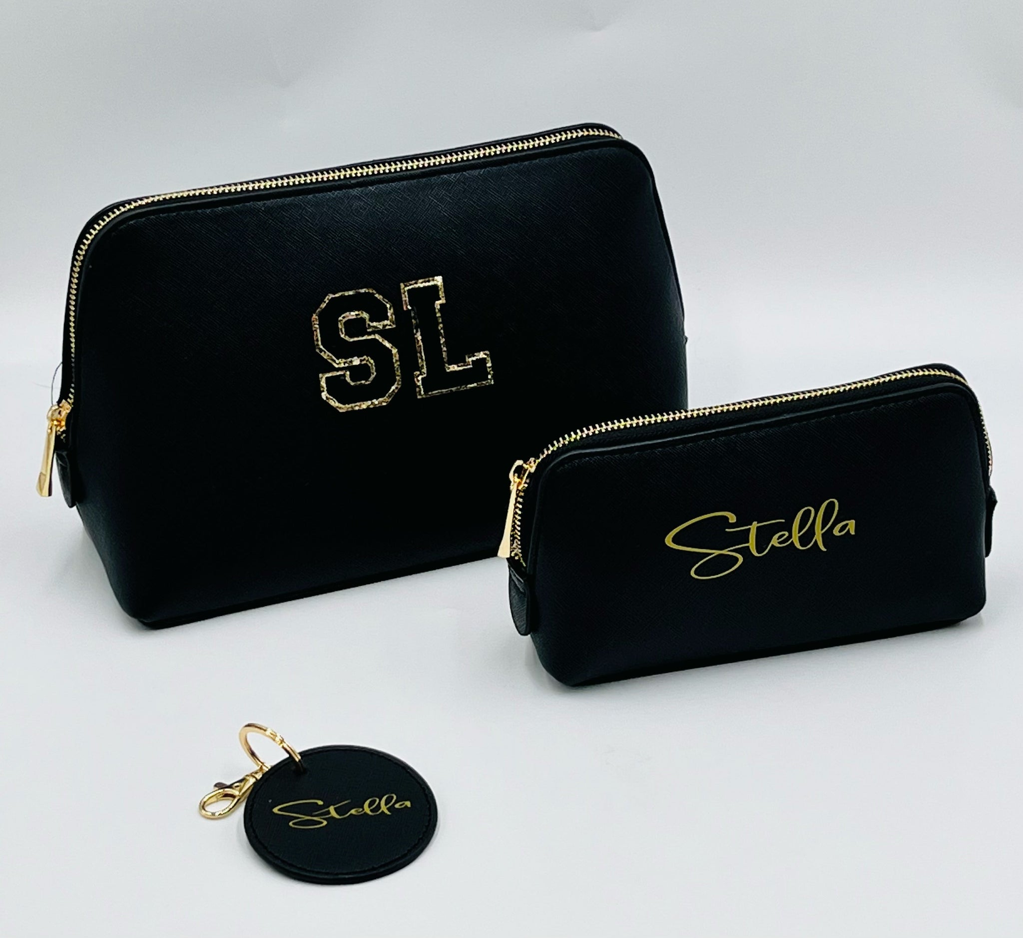 Boutique Accessory Bags - Gold Trim Glitter Letter - Small